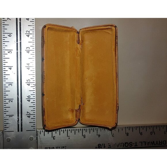 Munchen Vintage MCM Camel Brown Monogram Eyeglass Case Hard Shell 6x3x2 Leather - Picture 4 of 15